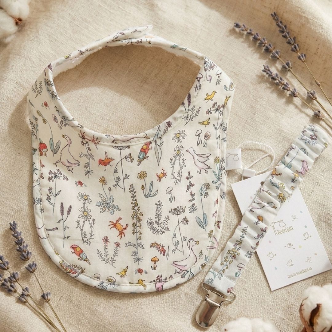 Babero  Liberty Animales Rosa