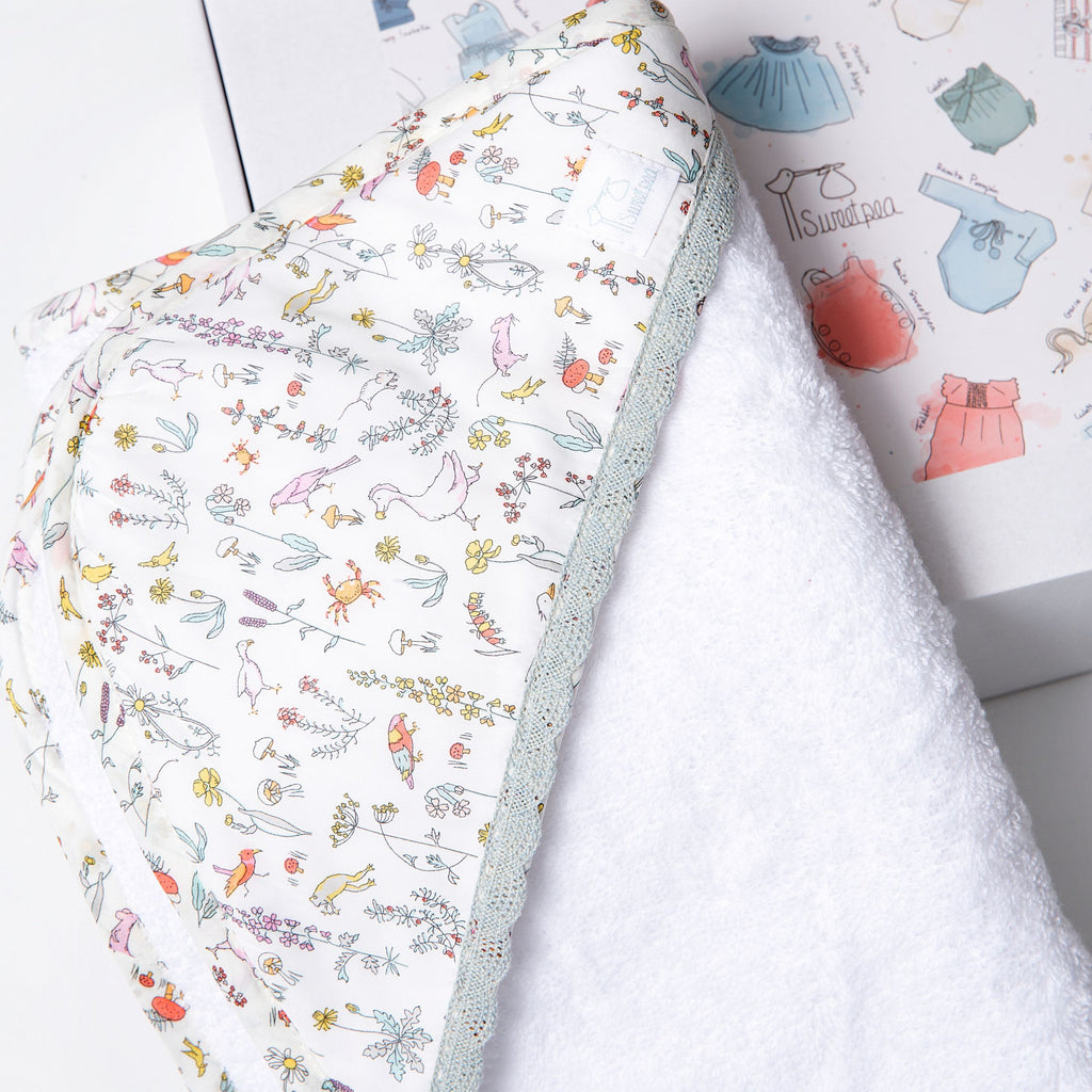 Toalla con capucha Liberty Animales Rosa