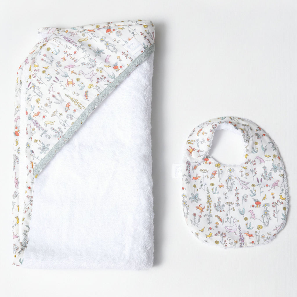 Toalla con capucha Liberty Animales Rosa