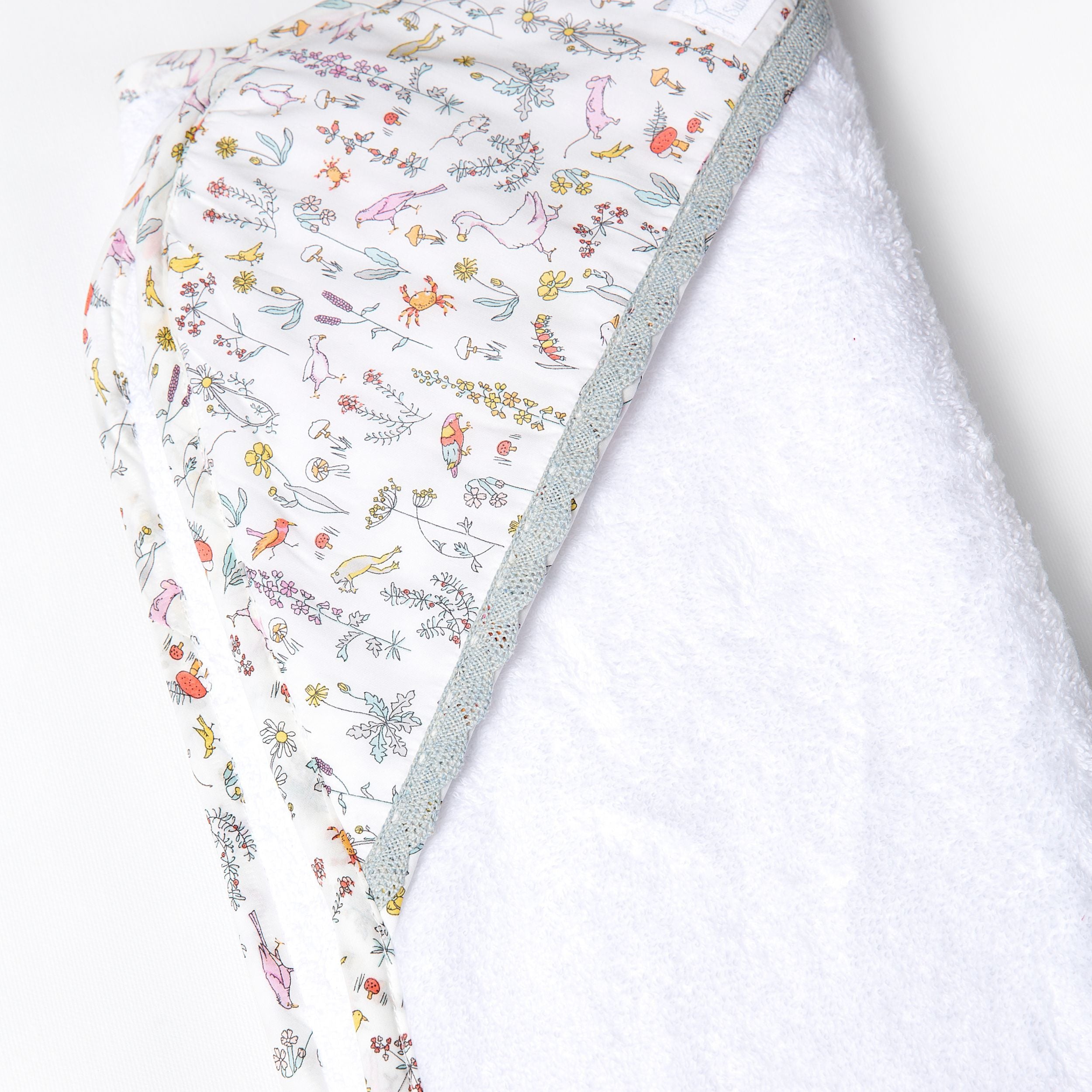 Toalla con capucha Liberty Animales Rosa