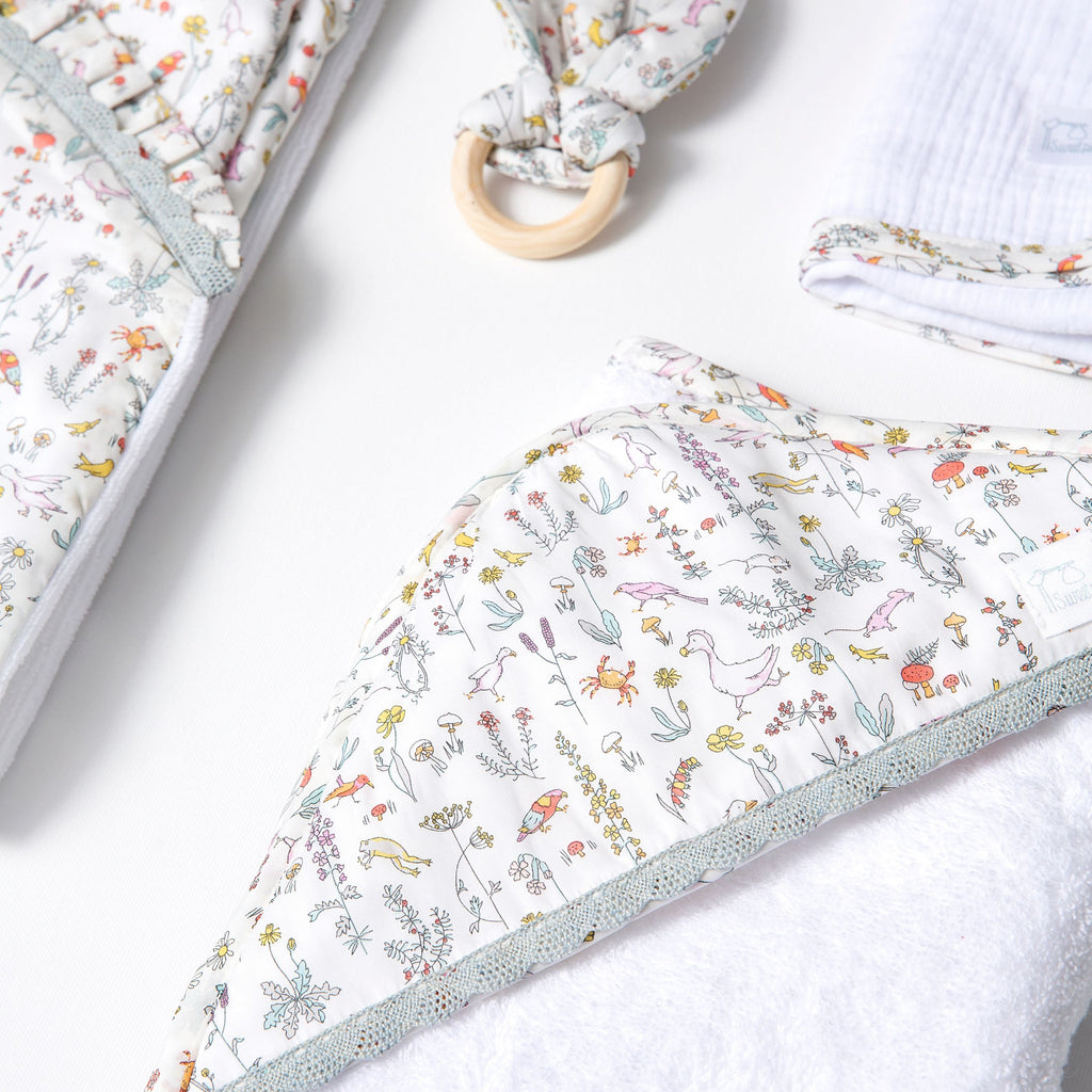 Toalla con capucha Liberty Animales Rosa