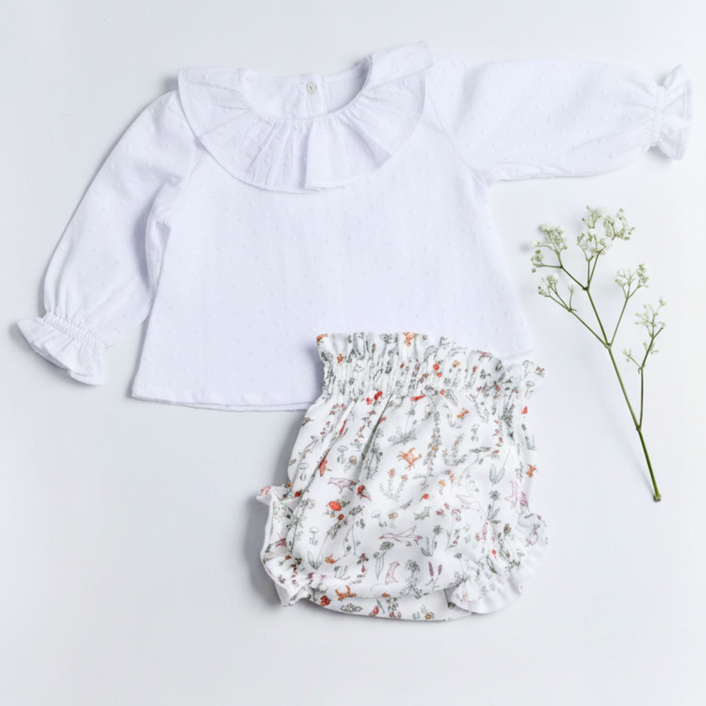Culotte Liberty Animales Rosa + Camisita Plumeti - Sweetpea