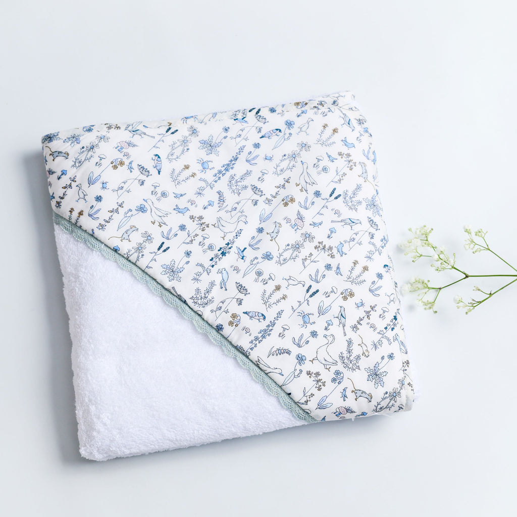 Toalla con capucha Liberty Animales Azul