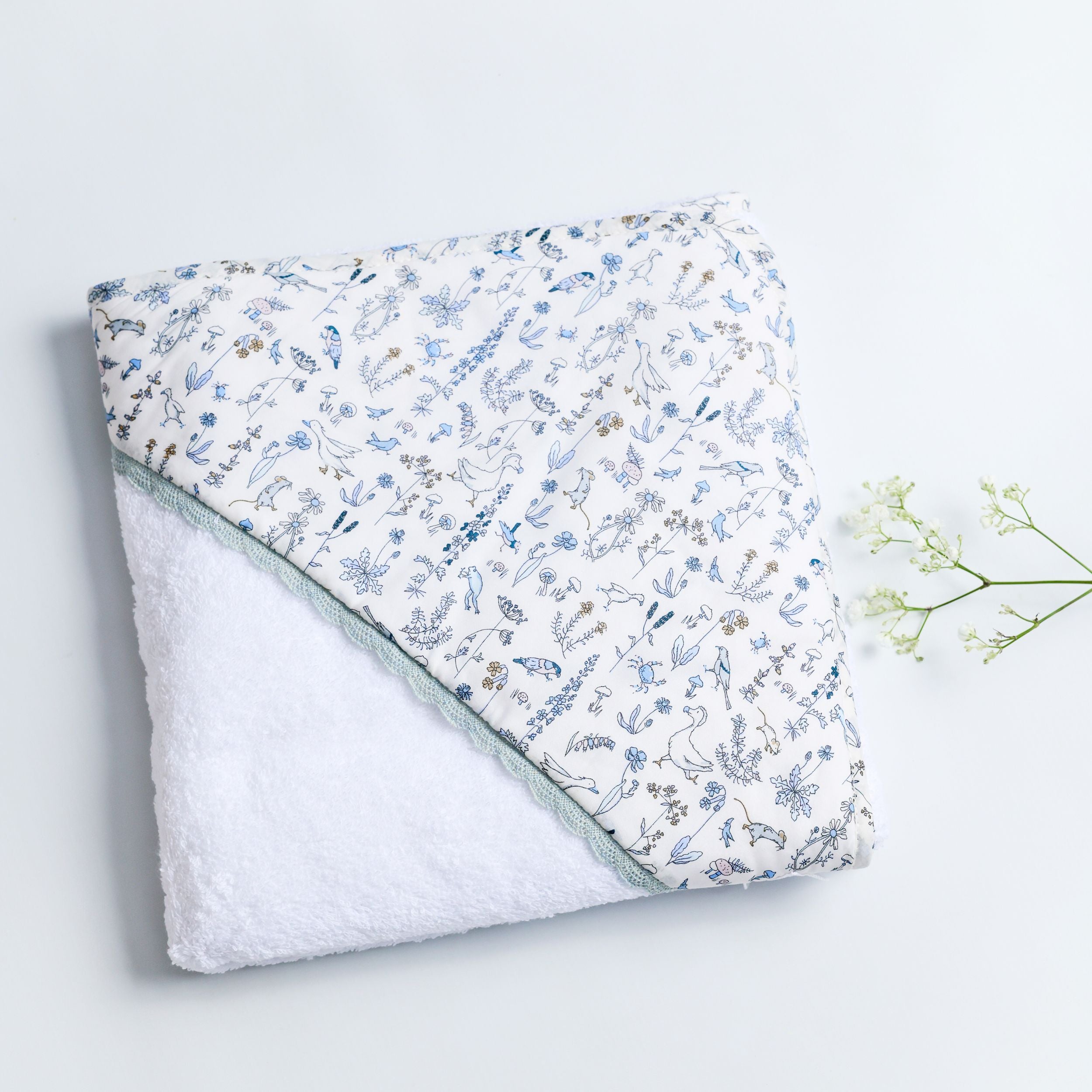 Toalla con capucha Liberty Animales Azul