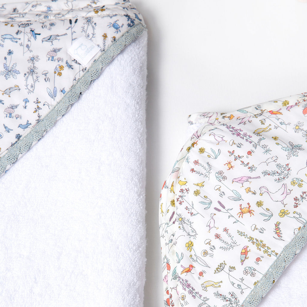 Toalla con capucha Liberty Animales Azul