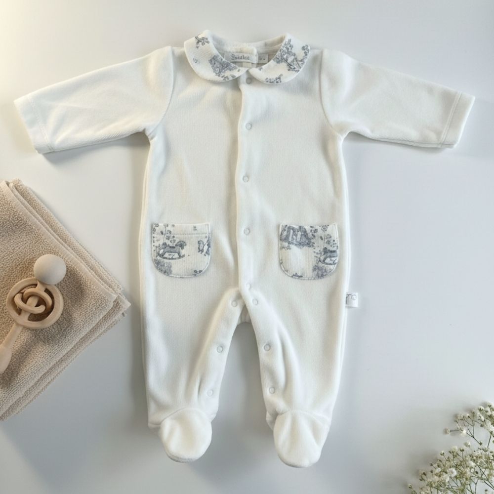 Boy's pajamas + coordinated baby pajamas, blue