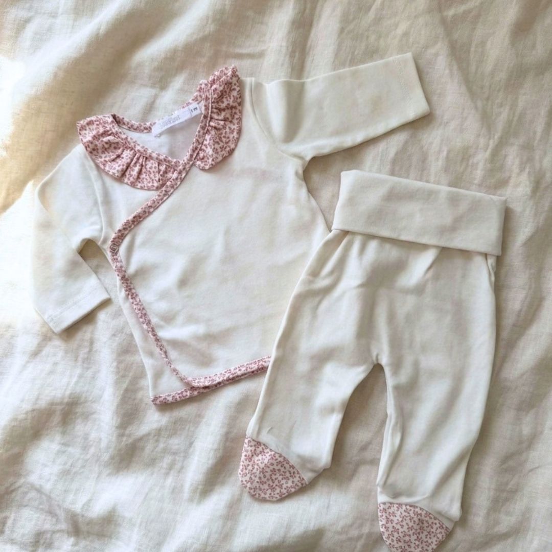 Conjunto Cruzado Florecitas Rosa