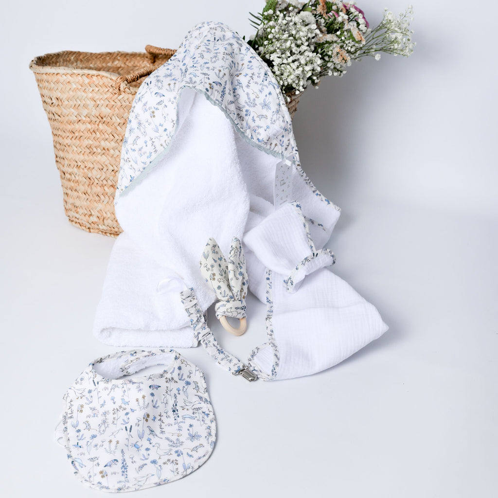 Toalla con capucha Liberty Animales Azul