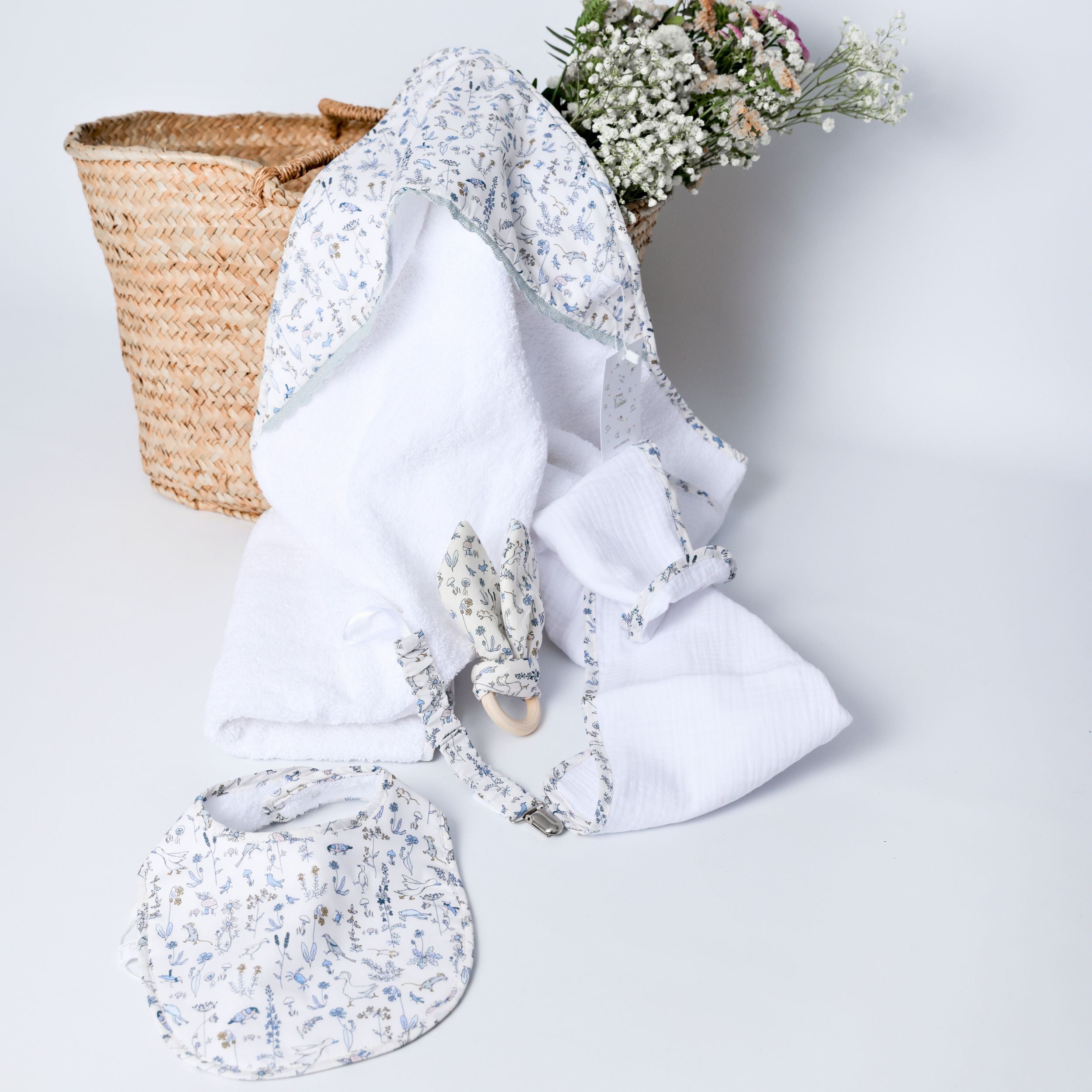 Toalla con capucha Liberty Animales Azul