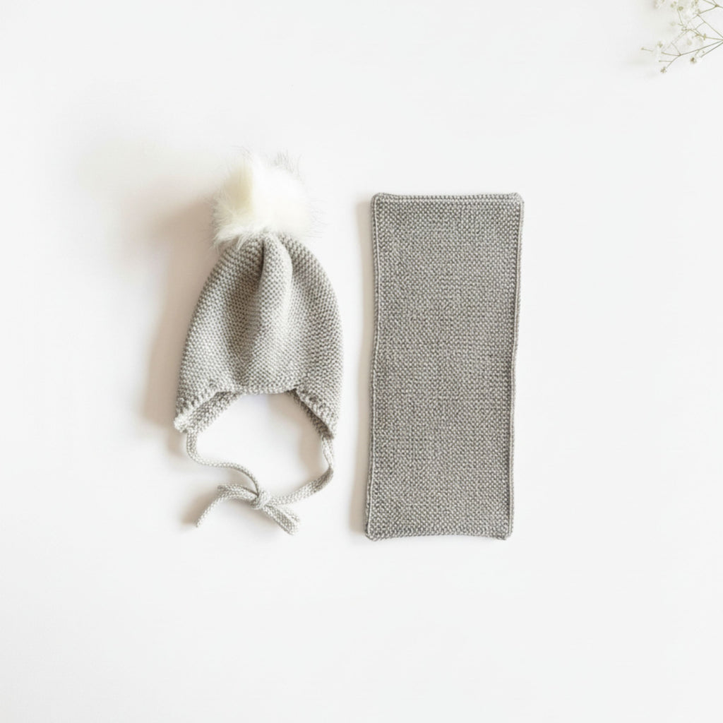Gorrito y cuello Merino