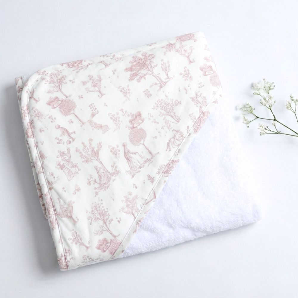 Hooded towel + bath towel Pink