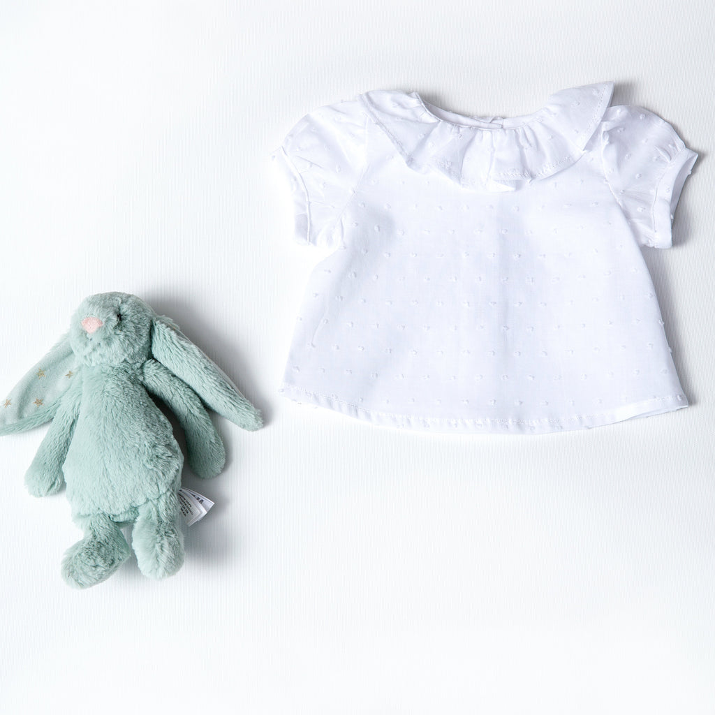 Camisita Plumeti Blanca manga corta - Sweetpea