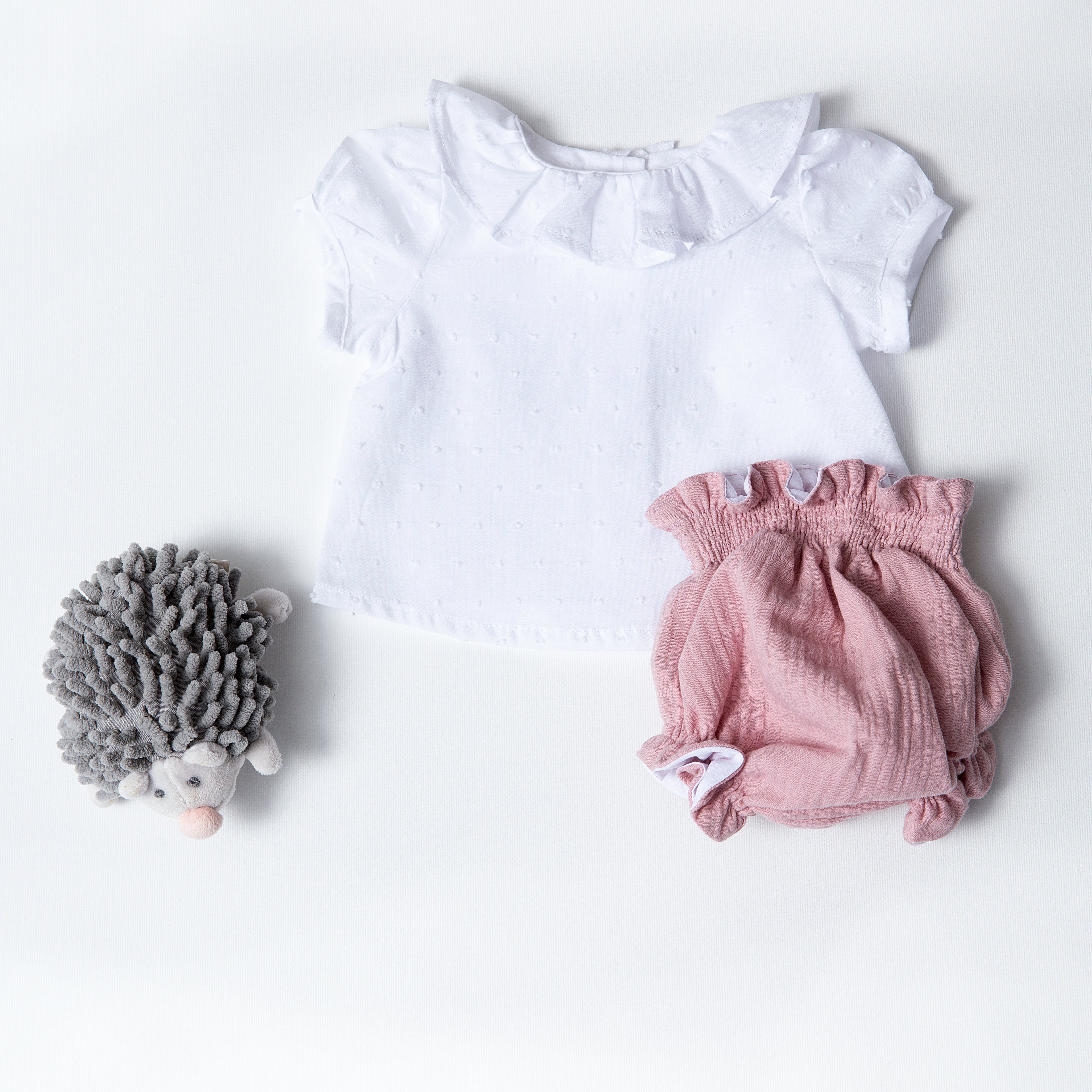 Camisita Plumeti Blanca manga corta - Sweetpea