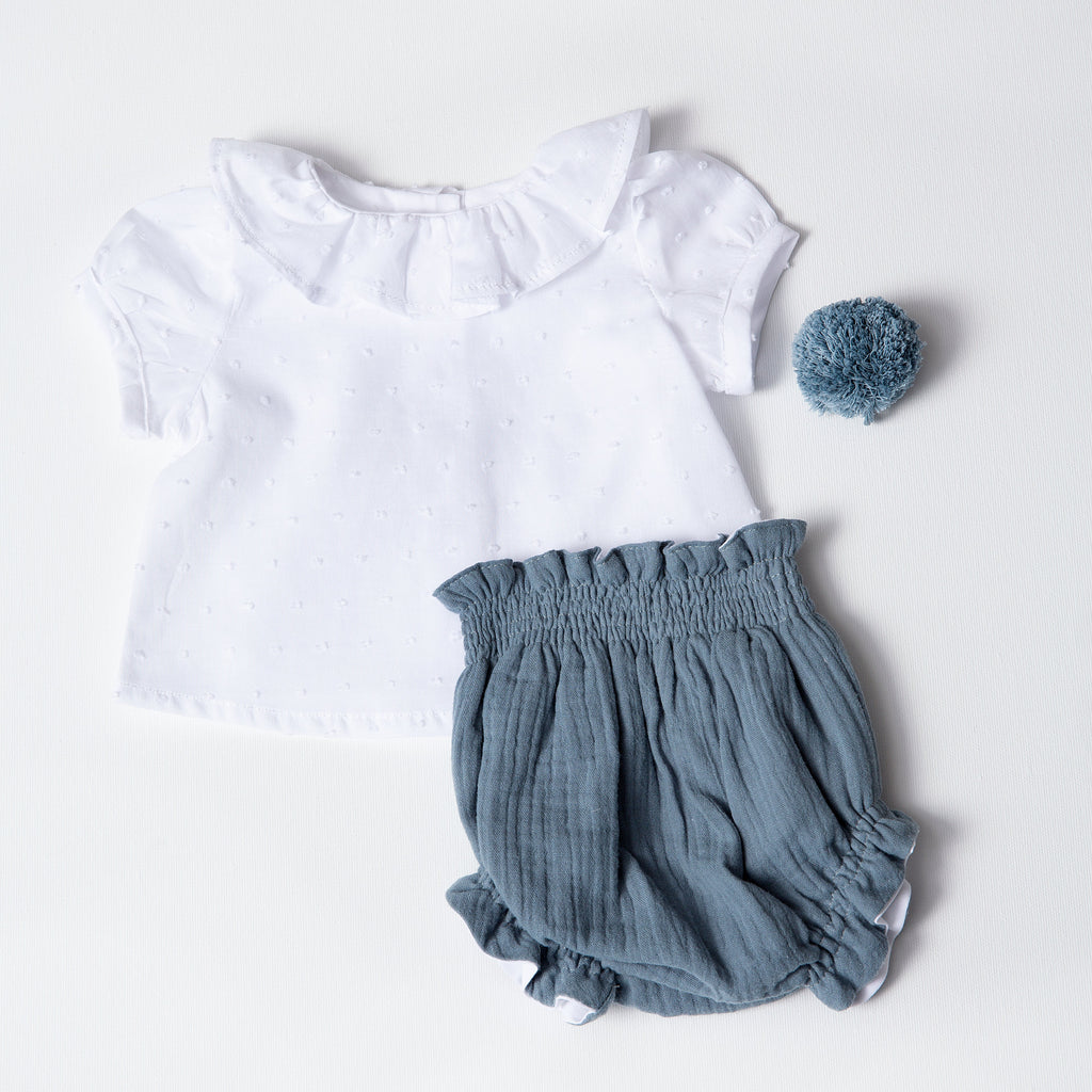 Camisita Plumeti Blanca manga corta - Sweetpea