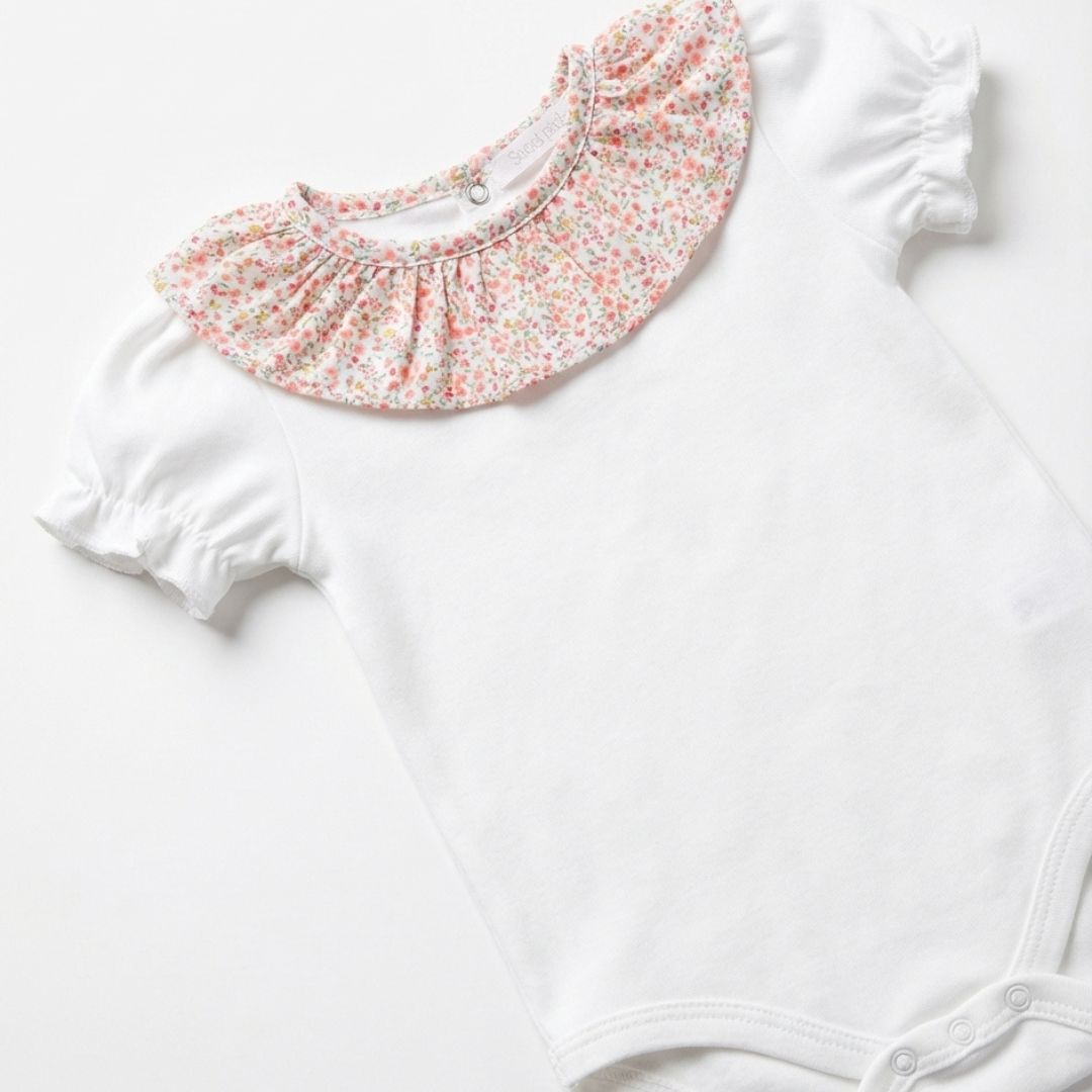 Body con cuello volante Florence manga corta