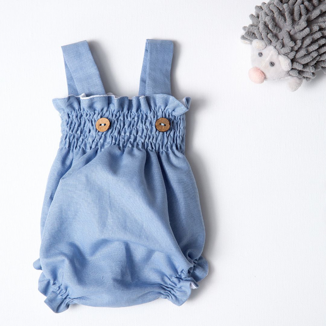 Culotte Alto Lino Azul