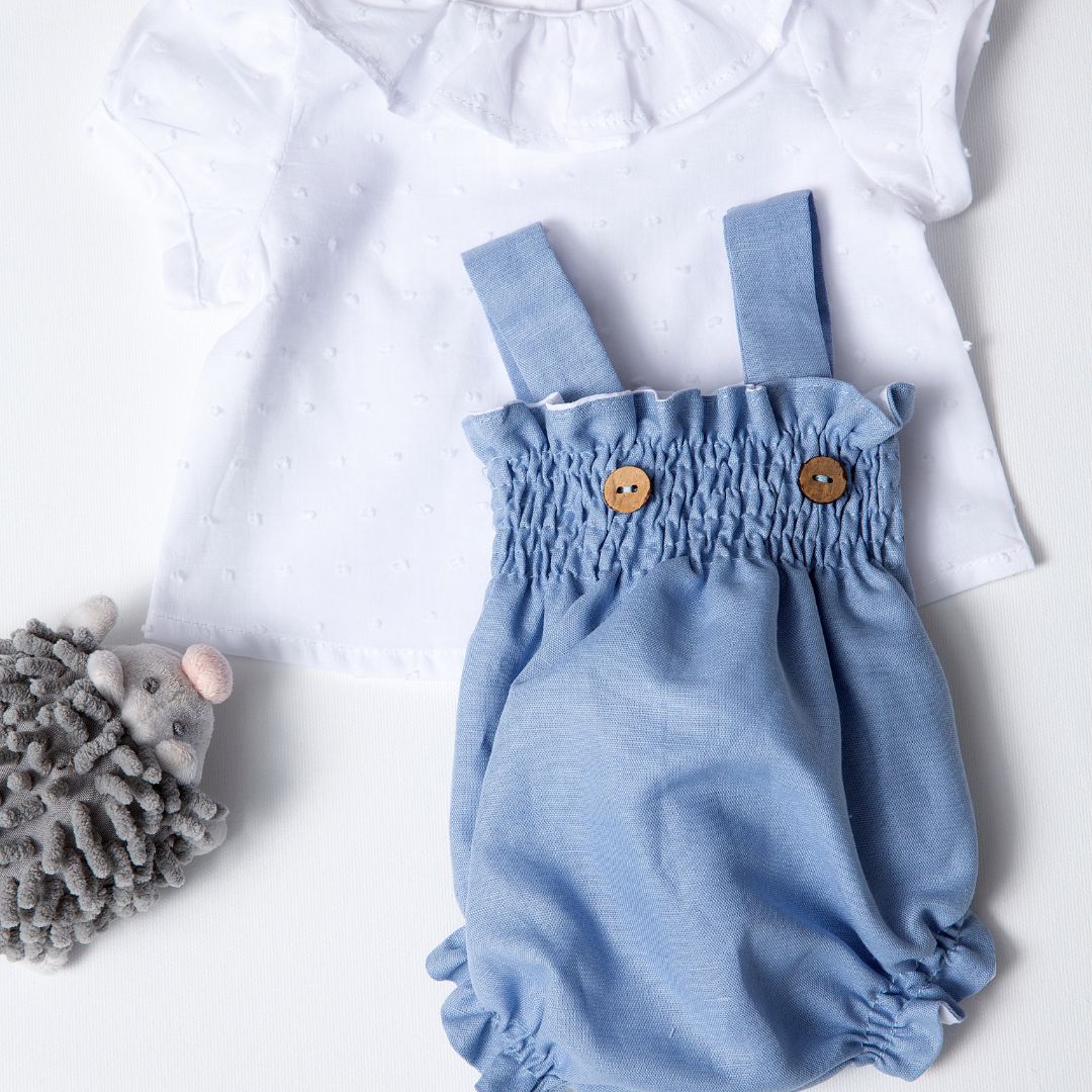 Culotte Alto Lino Azul