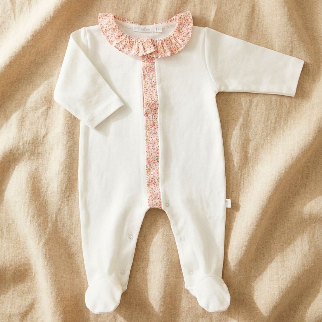 Pijamita Florence algodón con volante manga larga